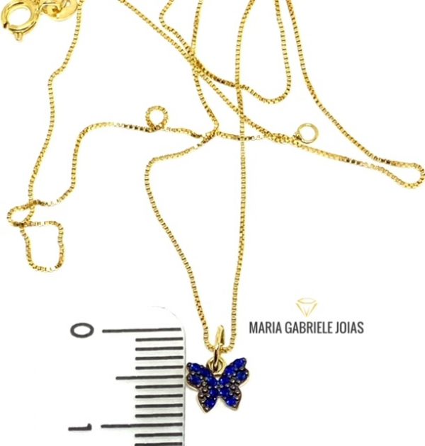 Corrente Veneziana com pingente borboleta 1465-azul-5131